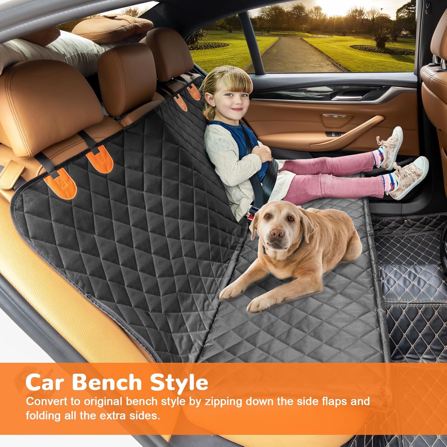 URPOWER Dog Car Seat Cover for Pets Waterproof Seat Cover Hammock Seat