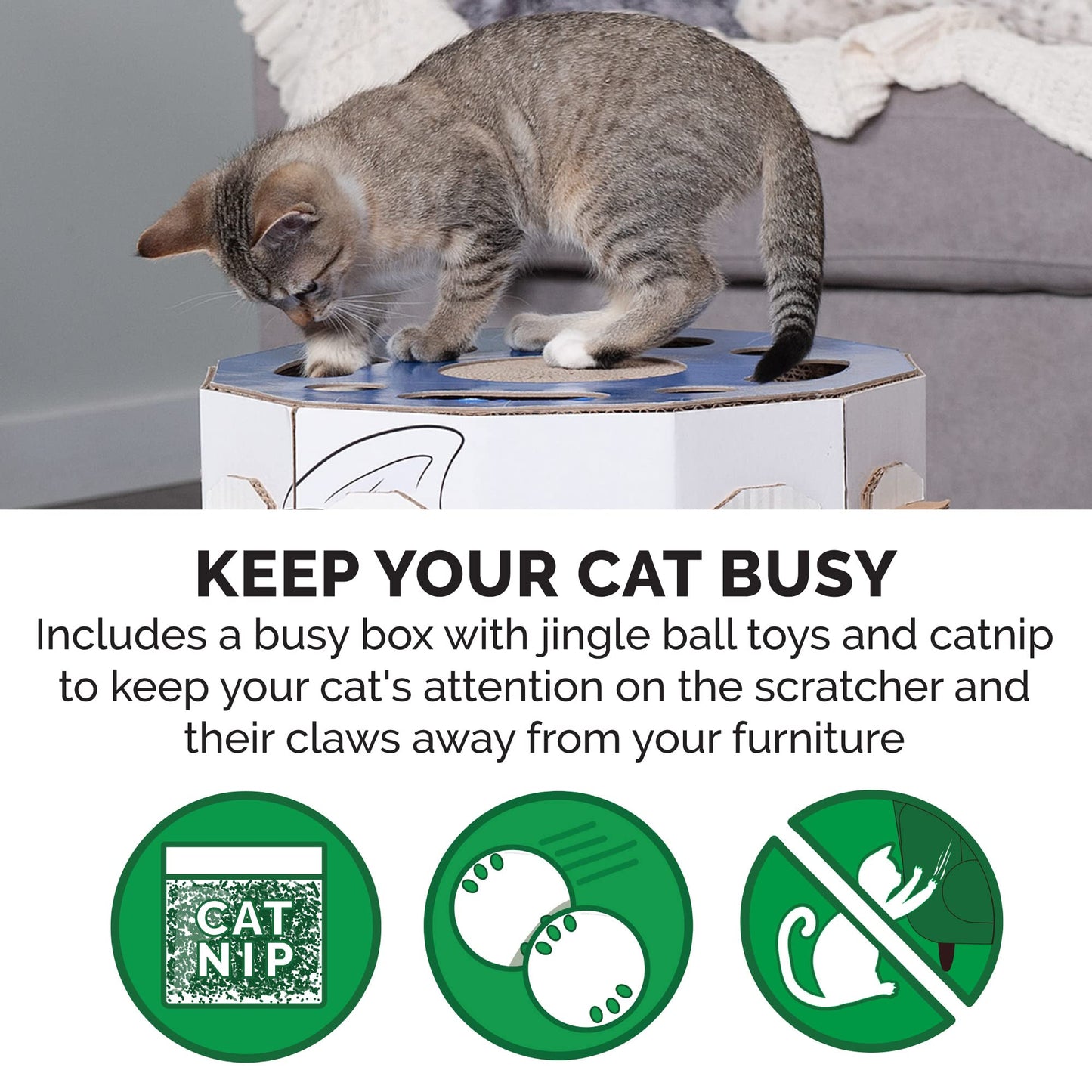 Furhaven Cardboard Hideout w/ Catnip for Indoor Cats, Ft. House