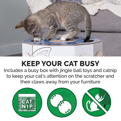 Furhaven Cardboard Hideout w/ Catnip for Indoor Cats, Ft. House