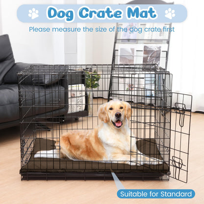 ZENGAOOU Dog Crate Pad Washable for Crate, Plush Anti-Slip Crate Mat