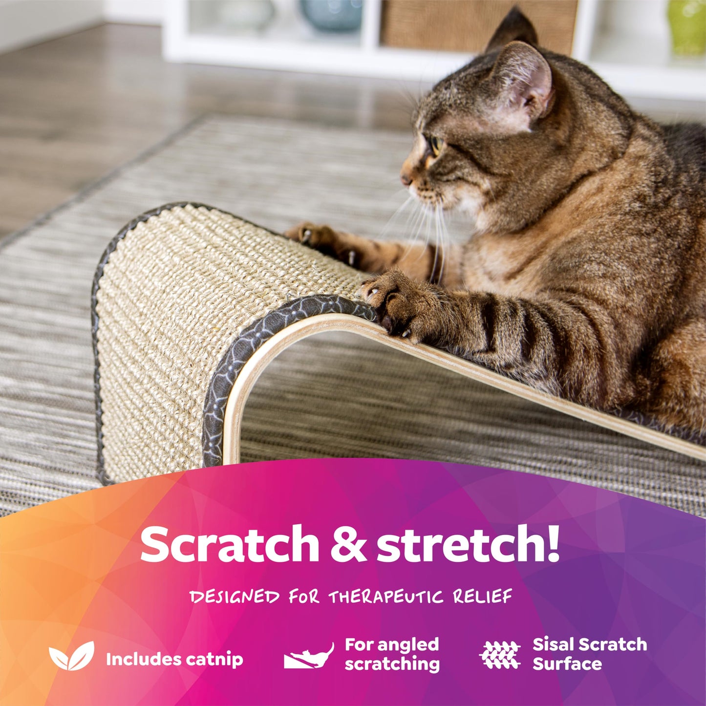 SmartyKat Sisal Angle Ramp Cat Scratcher, Natural Woven Scratcher