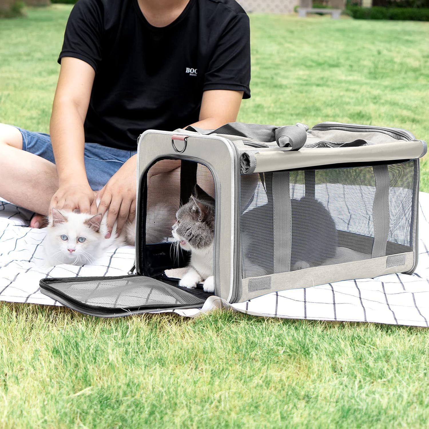 GAPZER Pet Carrier for Large Cat Soft-Sided Animal Traveling Bag
