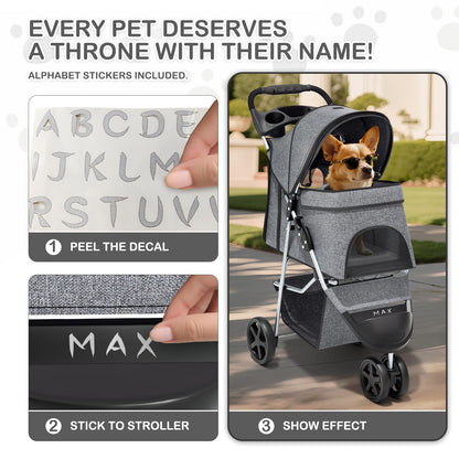 MoNiBloom 3 Wheels Pet Dog Cat Stroller