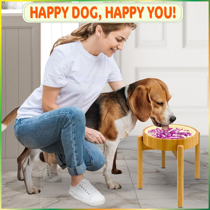 Raised Slow Feeder, Licking Mat/Pad Suitable for Wet and Dry Feeder