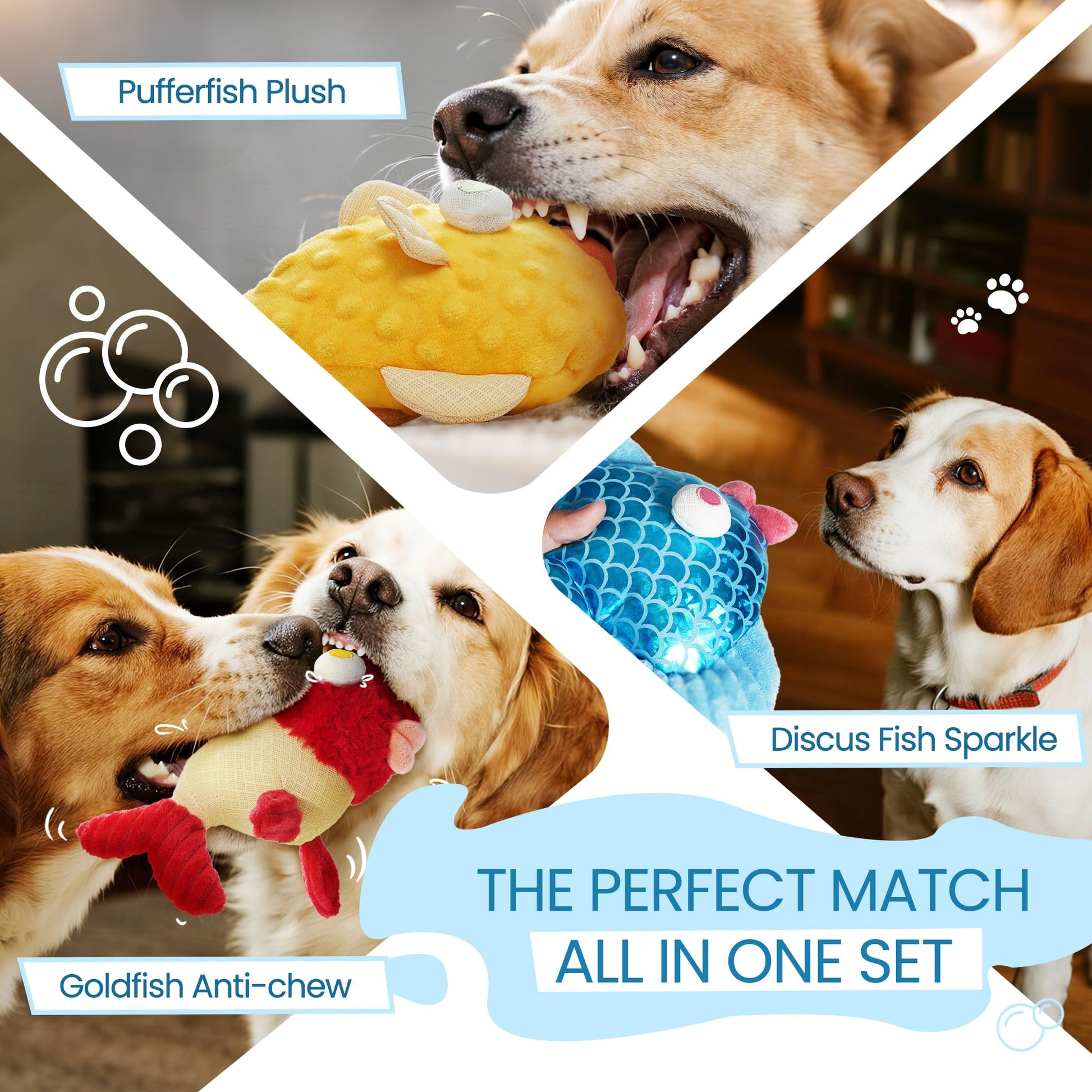 Nocciola Tough Dog Toys, Squeaky Dog Toys to Keep Dogs Busy with Toys