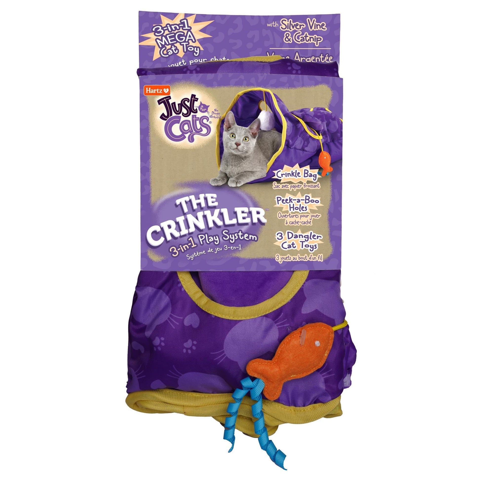 Hartz Just for Cats The Crinkler, 3-in-1 Mega Cat Toy with Vine Catnip