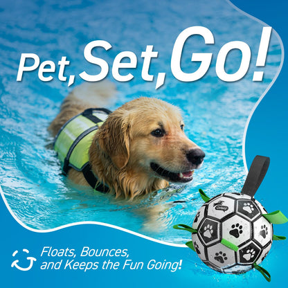 QDAN Dog Soccer Balls Toy with Bell Inside, Outdoor Interactive Balls