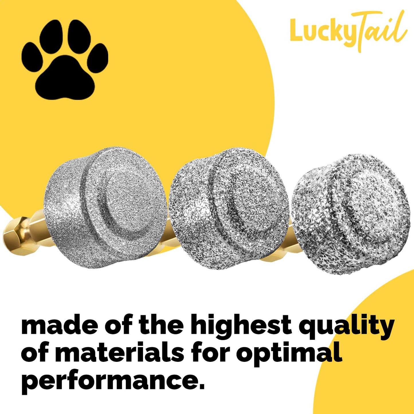 LUCKY TAIL Dog Nail Grinder Regular, Hard Soft Replacement Head Kit