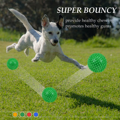 Ousiya Dog Balls 4.5” Squeaky Dog Toys Spikey Ball for Balls