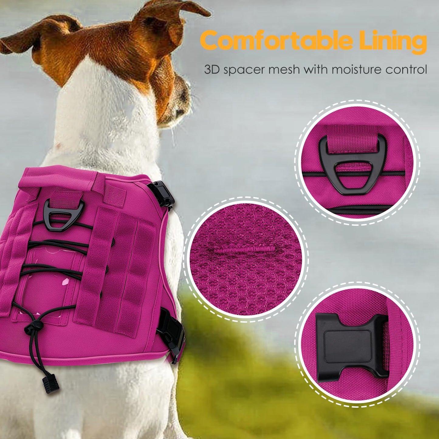 Bruvoalon Heavy-Duty Tactical Dog Harness for Large Dogs, No Harness
