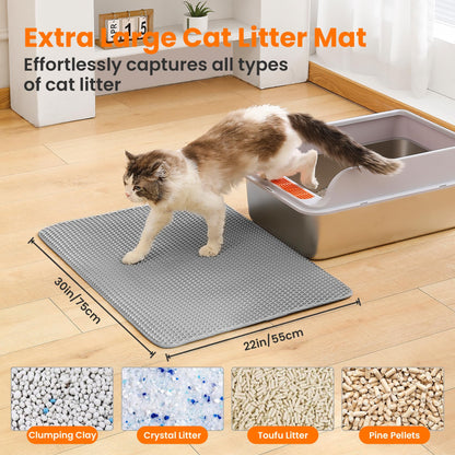 Petinstinct Extra Large Cat Litter Mat, Honeycomb Double Layer Mat
