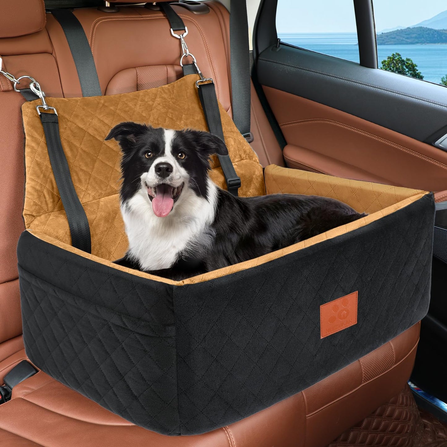 NEEZUKAR Dog Car Seat for Large Medium Dogs,Washable Pet Car Seat