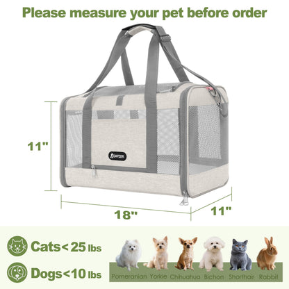 GAPZER Cat Carrier American Airline Approved 18x11x11, Top Opening Bag
