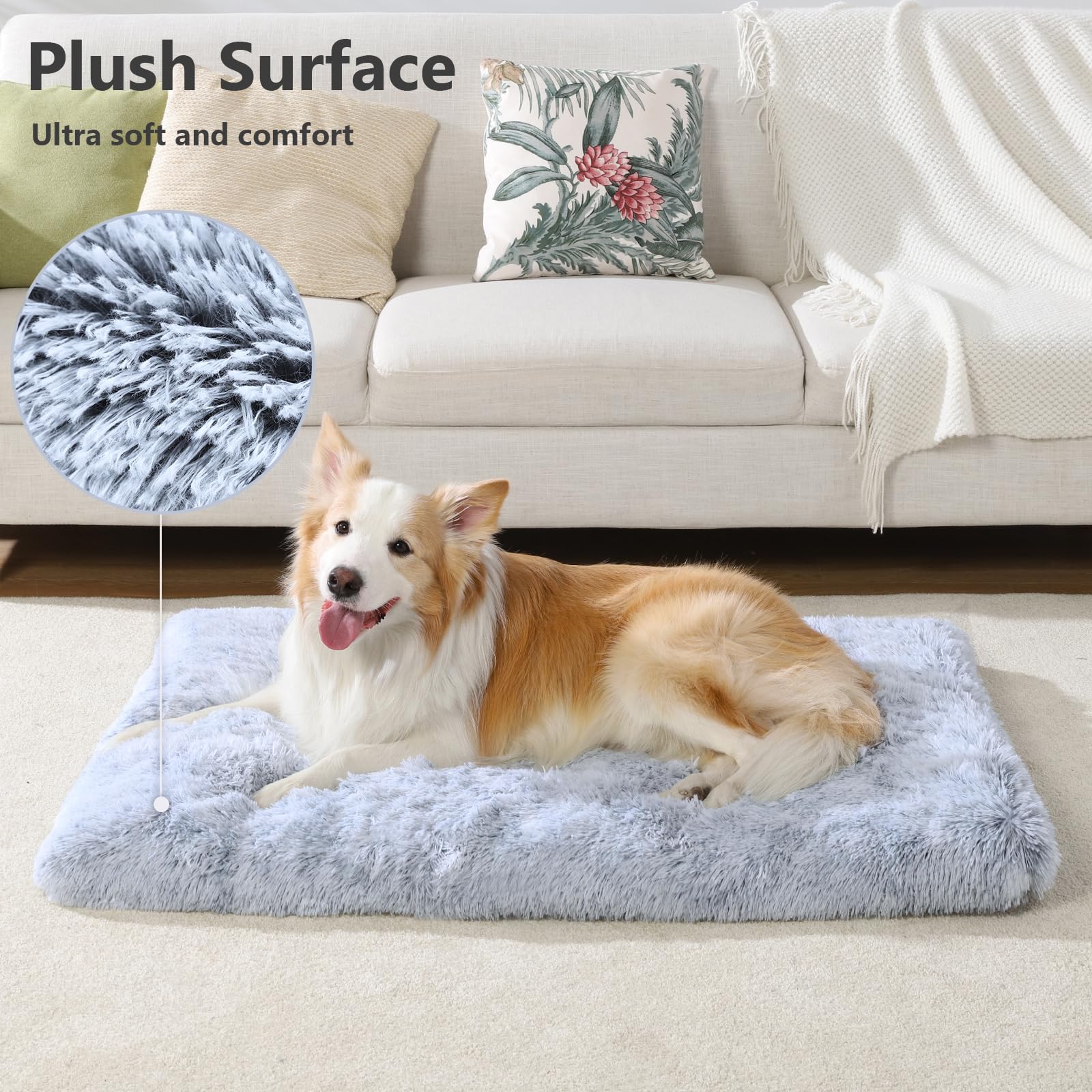 Vonabem Large Dog Bed Crate Pad Washable Pet Beds Medium Small Bed