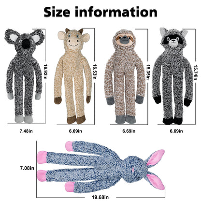 BUYPOW No Stuffing Dog Toys for Large Dogs, 5 Pack Squeaky Plush