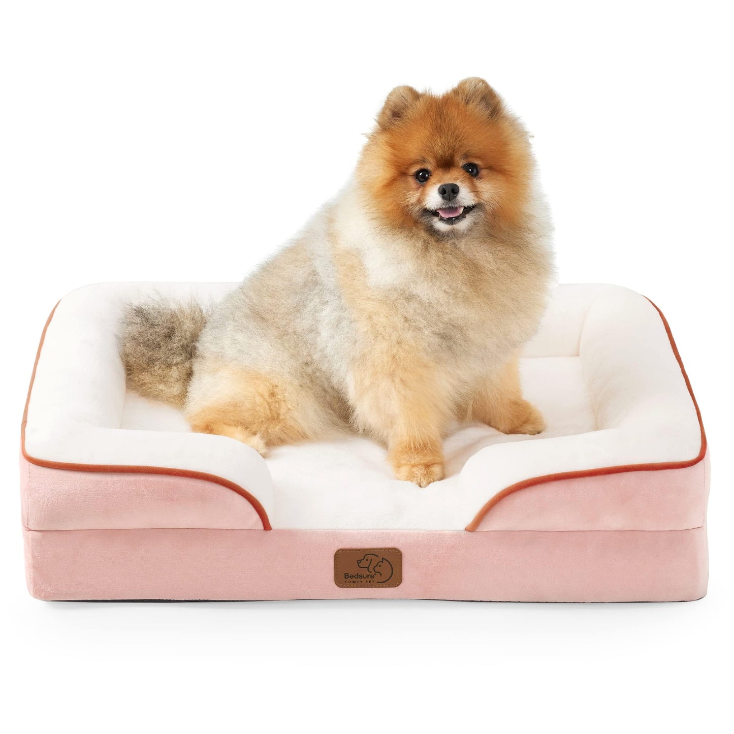 Bedsure Small Orthopedic Dog Bed Washable Bolster Dog Sofa Beds