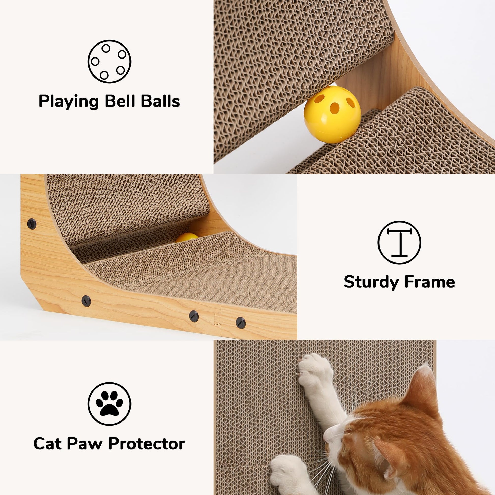 FUKUMARU Cat Scratcher, L Shape Cat Scratch Pad Wall Mounted, Pad