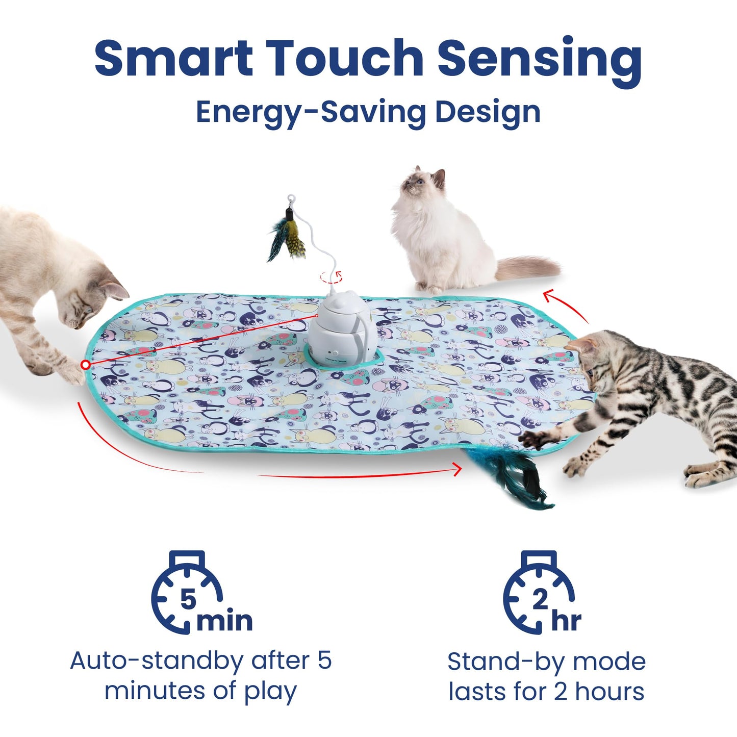 PAWSPIK Interactive 4-in-1 Laser Hide Seek Rechargeable Automatic Toy