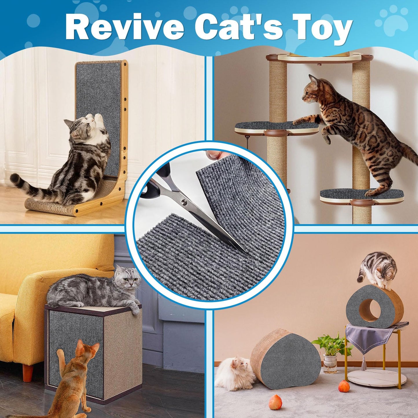 ENONCI Cat Carpet Protector x15.8", Wall Corner Cat Scratcher Pad
