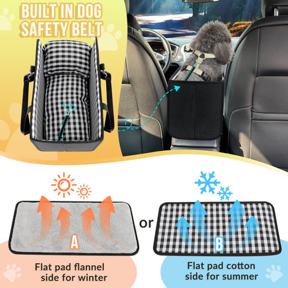 SlowTon Console Dog Car Seat Portable Dogs Armrest Booster Seat