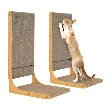 EHEYCIGA 2-Pack Cat Scratcher, L-Shaped Cardboard Scratch Pad