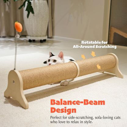 PETKARAY Horizontal Scratching Post, 30" Sisal Cat Scratch Post, Toy