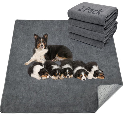 LOOBANI 2 Packs Extra Large Reusable Dog Mat for Floor, Non-Slip Mat