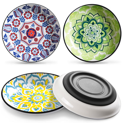 WROSWT Non-Slip Cat Bowl,Ceramic Cat Food Bowls with Silicone Set
