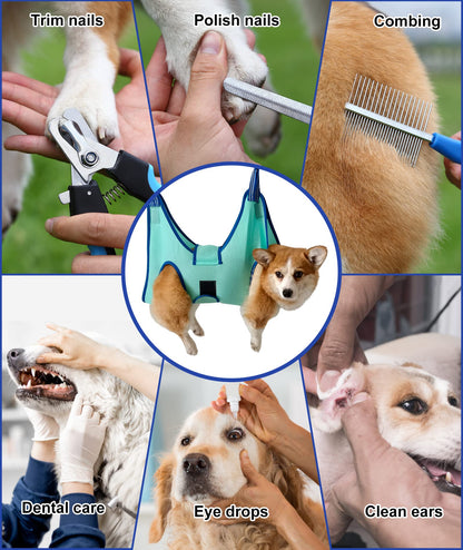 Kkiimatt Dog Grooming Hammock Harness, Hanging Harness Holder for Nail
