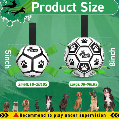 QDAN Dog Toys Balls with Bell Inside, Squeaky Dog Balls for Tug Balls