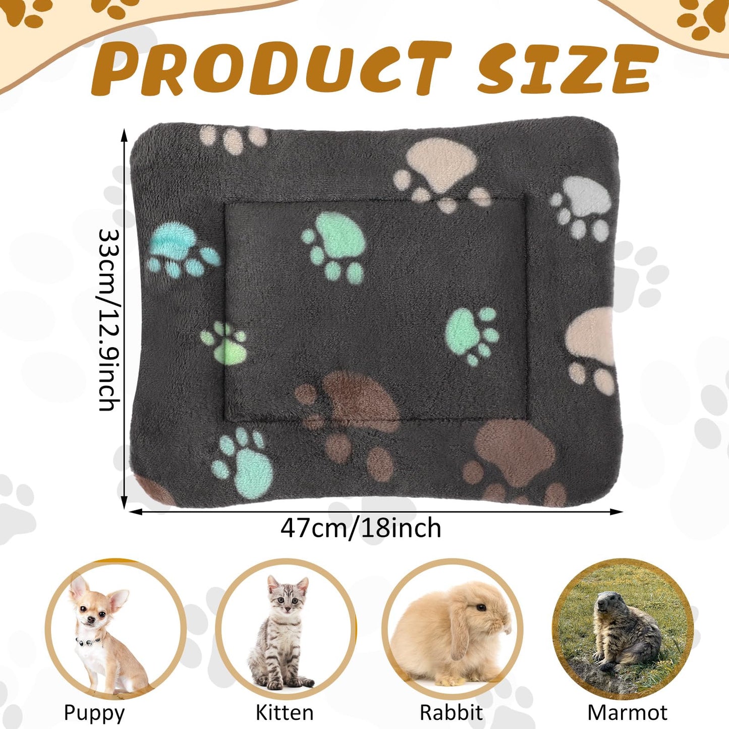 Tuanse 4 Pack Ultra Soft Dog Cat Bed Mat Small Animal Guinea Pig Crate