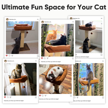 FUKUMARU Cat Scratching Post, Retro-Style Tall Scratch Posts