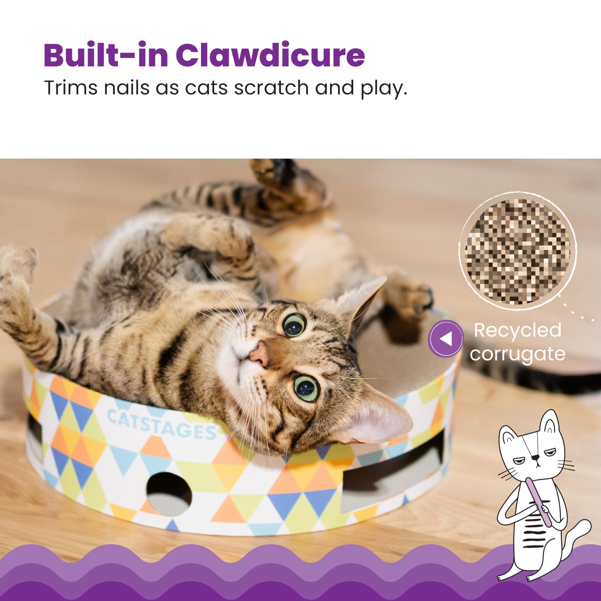 Catstages Bowl Track Scratcher Cat Ball-Track Toy, Scratcher
