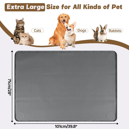 Bartuke Cat Food Mat, 40" x 28" Cat Litter Mat Extra Large Mat