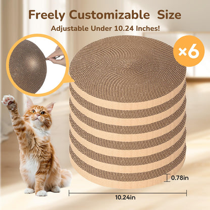 6pcs Cat Scratch Pad, Cat Scratcher Cardboard Cat Scratching Pads