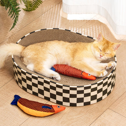 Conlun Cat Scratcher Bed, 1 Oval Cat Scratching Board