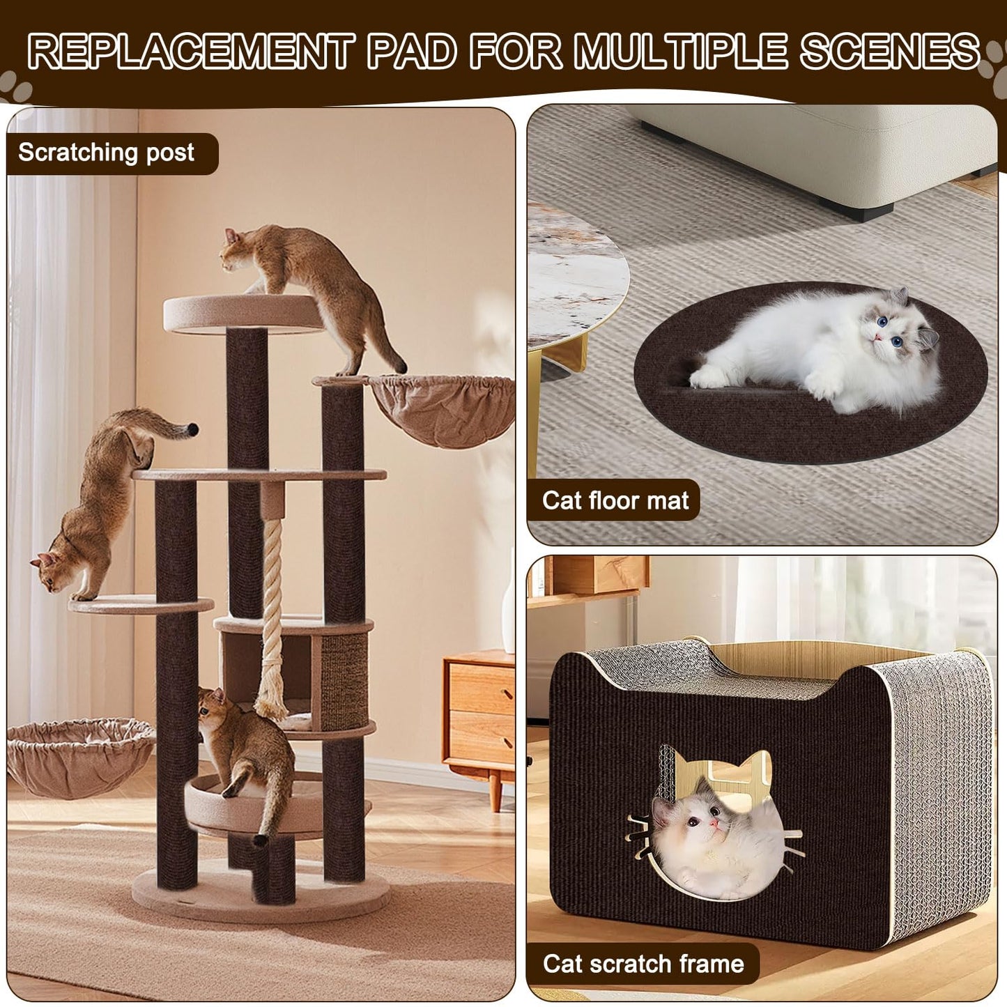 Cat Scratch Mat, x15.9" Trimmable Self-Adhesive Cats Scratch Mat
