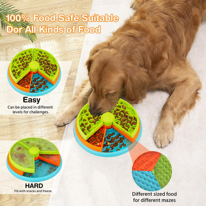 Slow Feeder Dog Bowl 3 Levels, Reduces Boredom and Anxiety, Puzzle