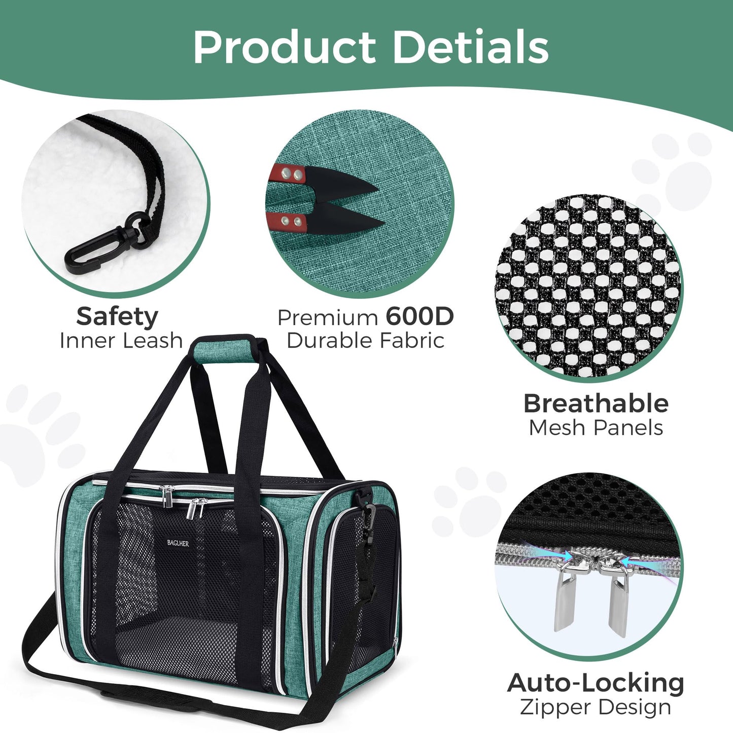 BAGLHER Pet Travel Carrier, Cat Carriers Dog Carrier