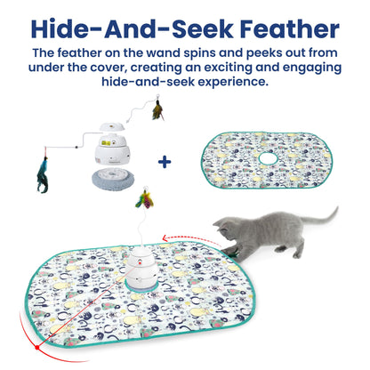PAWSPIK Interactive 4-in-1 Laser Hide Seek Rechargeable Automatic Toy