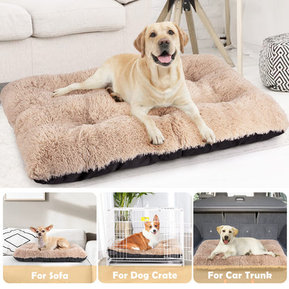 JOEJOY Large Dog Bed Crate Pad, Deluxe Plush Washable Dog Beds Bed