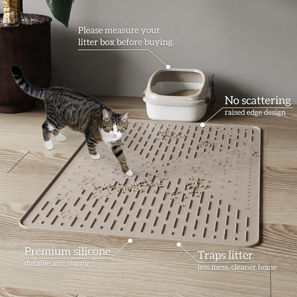 OHMO Cat Litter Mat XXL Trapping Mat Silicone Rubber 37.5x25.2 Mat