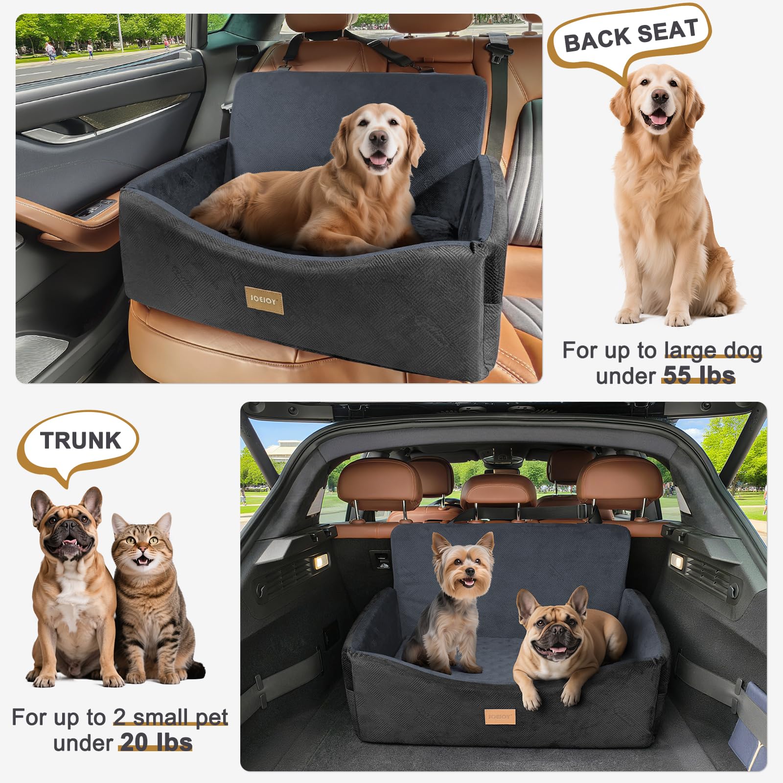 Dog Car Seat for Large Medium Sized Dogs Under Dog Booster Seat Seat
