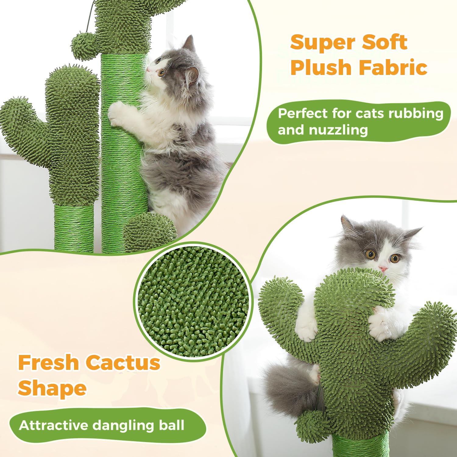 PAWZ Road Cat Scratching Post Cactus Cat Scratcher Featuring Scratcher