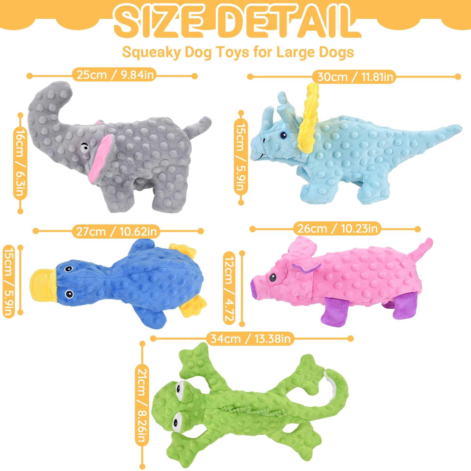 LECHONG No Stuffing Dog Toys for Aggressive Chewers, Squeaky Dog Toys