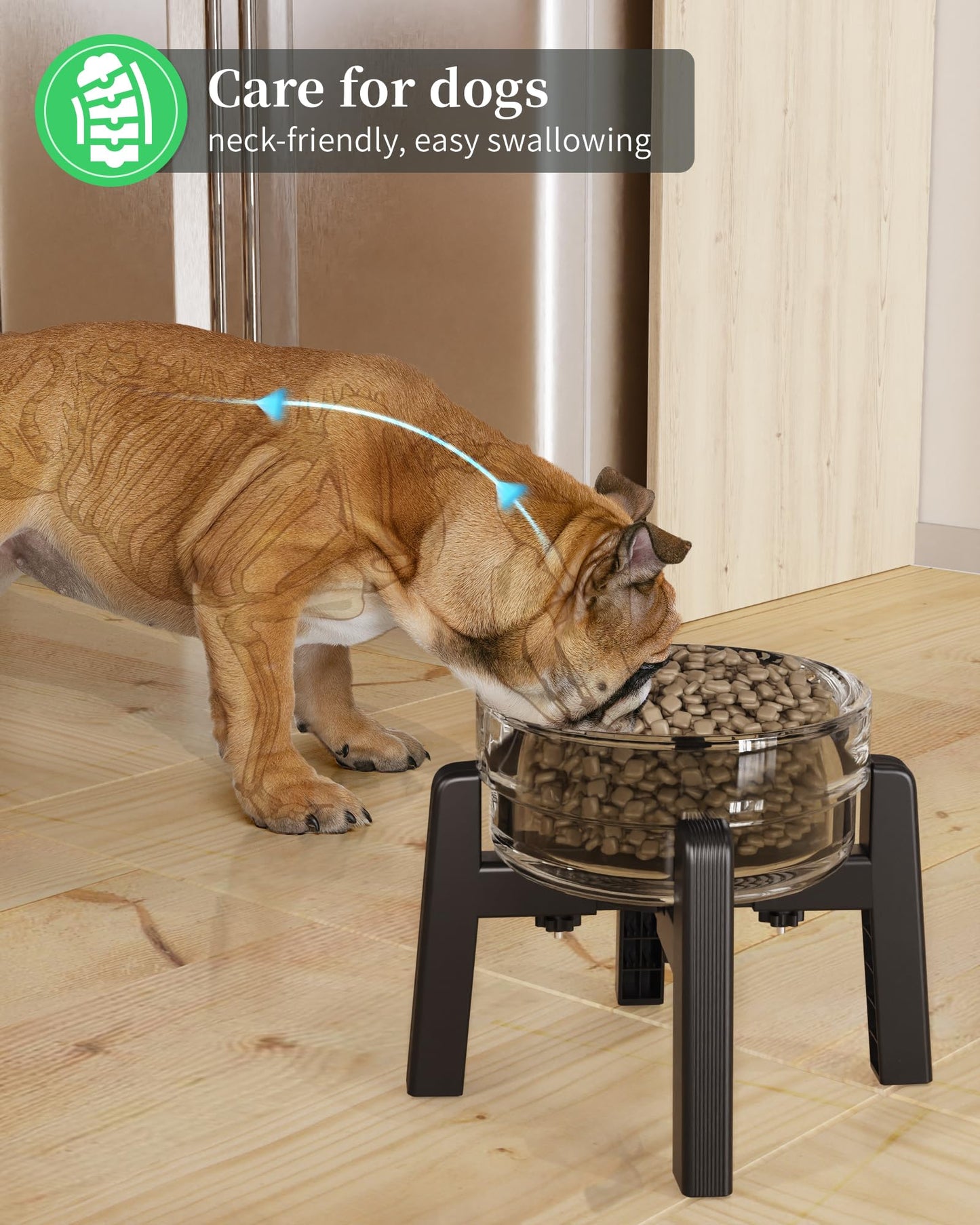 CZPET Dog Bowl Stand with Adjustable Width [Stand Only], Elevated Bowl