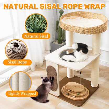 Modern Cat Tree for Indoor Cats with Sisal Rope Scratching Posts Toy