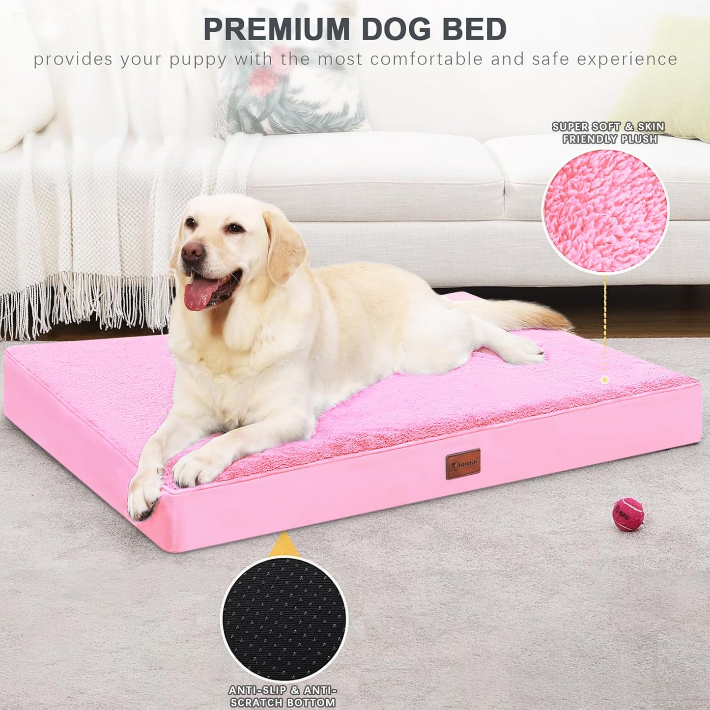 MIHIKK Waterproof Dog Beds Large Sized Dog Orthopedic Pet Beds