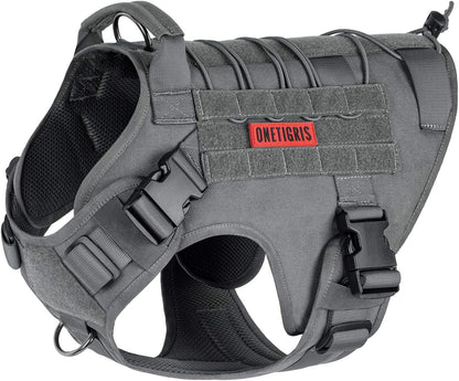 OneTigris Tactical Dog Harness Vest,Adjustable Dog Harness