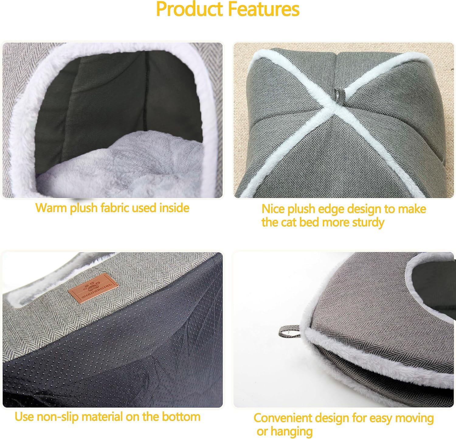 Cat Bed for Indoor Cats Cat Cave Bed Cat House Cat Tent with Bed